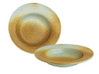 Bodhi House Ceramic Handmade Pasta Plates, Set of 2, 24cm, Turquoise Copper