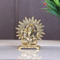KridayKraft Mini Ganesh ji with chakar Antique Finish,Metal Ganesha Statue,Ganpati Murti Idol for Pooja & Home,Office Décor Ganesh Idol for Car Dashboard Religious Showpiece for Decoration