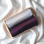 ABZURA Premium Muna Satin Scarf | Soft, Shiny & Stylish | Pack of 2 | 200 cm x 70 cm (SILVER-WINE)