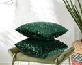 RD TREND® Premium Velvet Cushion Covers Set of 2 | Soft Decorative Throw Pillowcases for Sofa, Bed & Living Room | Cushion Cover 18 inch x 18 inch (45x45cm) Dark Green
