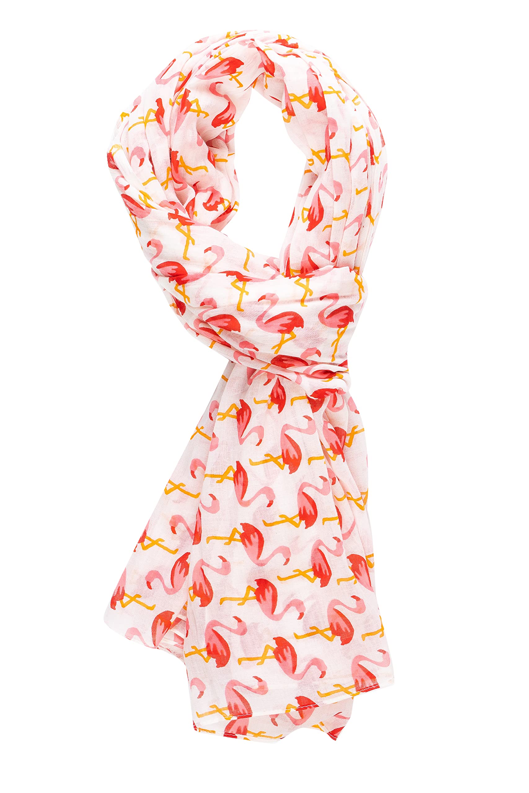 AQVA Printed Cotton Scarf for Women Stylish (Flemingos) | Head and Face Cover Scarf for Girls with 100% Cotton | Soft & Lightweight Scarves/Stoles for all Weather (72 x 43 in)
