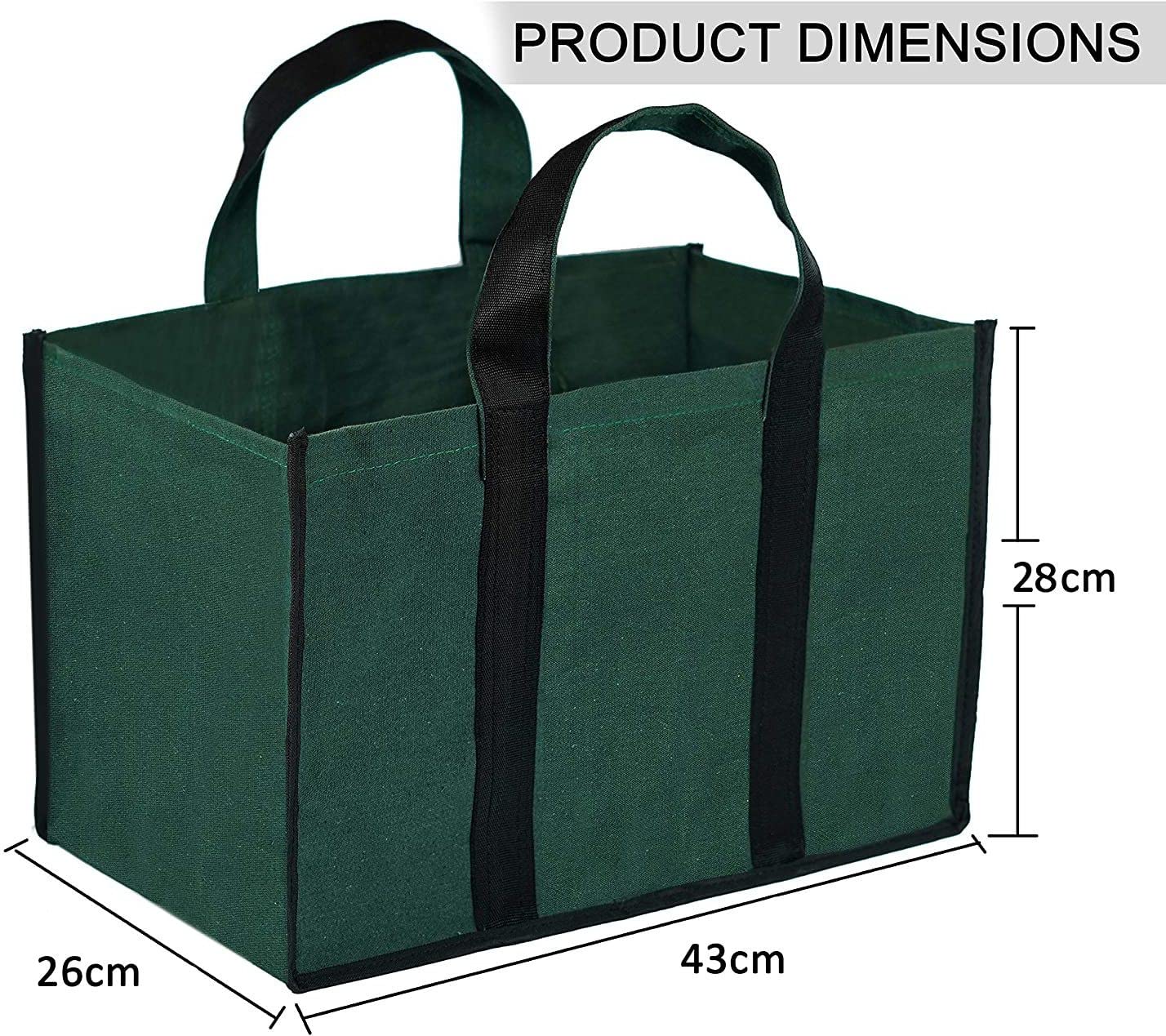 BLACKBOXES Big Eco Cotton Canvas Shopping Bags for Carry Milk Grocery Fruits Vegetable with Reinforced Handles jhola Bag - Kitchen Essential (Green)