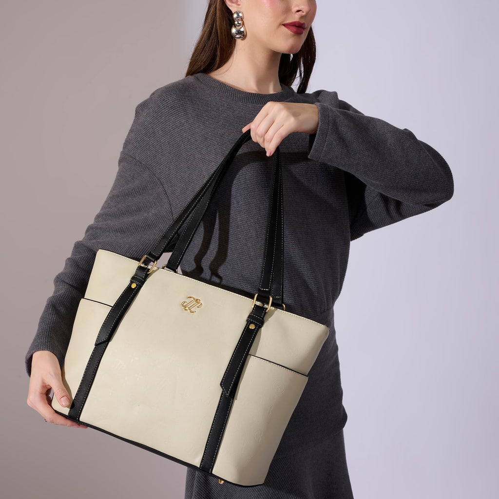 Lavie Signature Women's Harisburg Colourblock Tote Laptop Bag | Tote Laptop Bag for Work | Ladies Purse | Stylish Shoulder Bag | Gift for Women