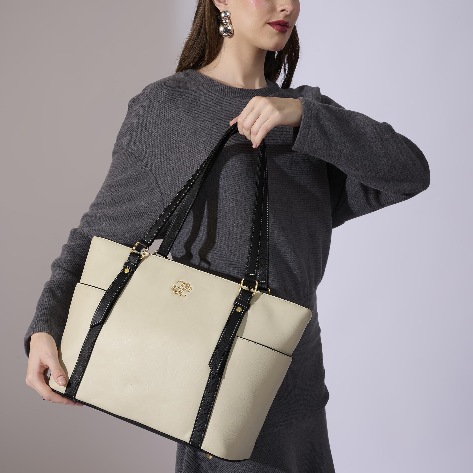 Lavie Signature Women's Harisburg Colourblock Tote Laptop Bag | Tote Laptop Bag for Work | Ladies Purse | Stylish Shoulder Bag | Gift for Women
