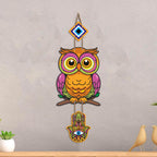 Artvibes Owl Evil Eye Protection Wall Hanging for Home Entrance | Lucky Owl MDF Nazar Battu Decor | Decorative Vastu Wall Art for Bedroom | Office | Balcony & Living Room | Home Accent (WH_8528N)