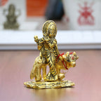 KridayKraft Kamdhenu Cow with Krishna Idol Metal Statue for Pooja & Home Decor,Gau MATA Idol Good Luck,Vastu Showpiece Figurines,Animal Decorative Gifting Item...