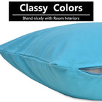 Yellow Weaves Cotton 250 TC Canvas Decorative Cushion Covers, (24 X 24 Inches), Set Of 1, Sky Blue
