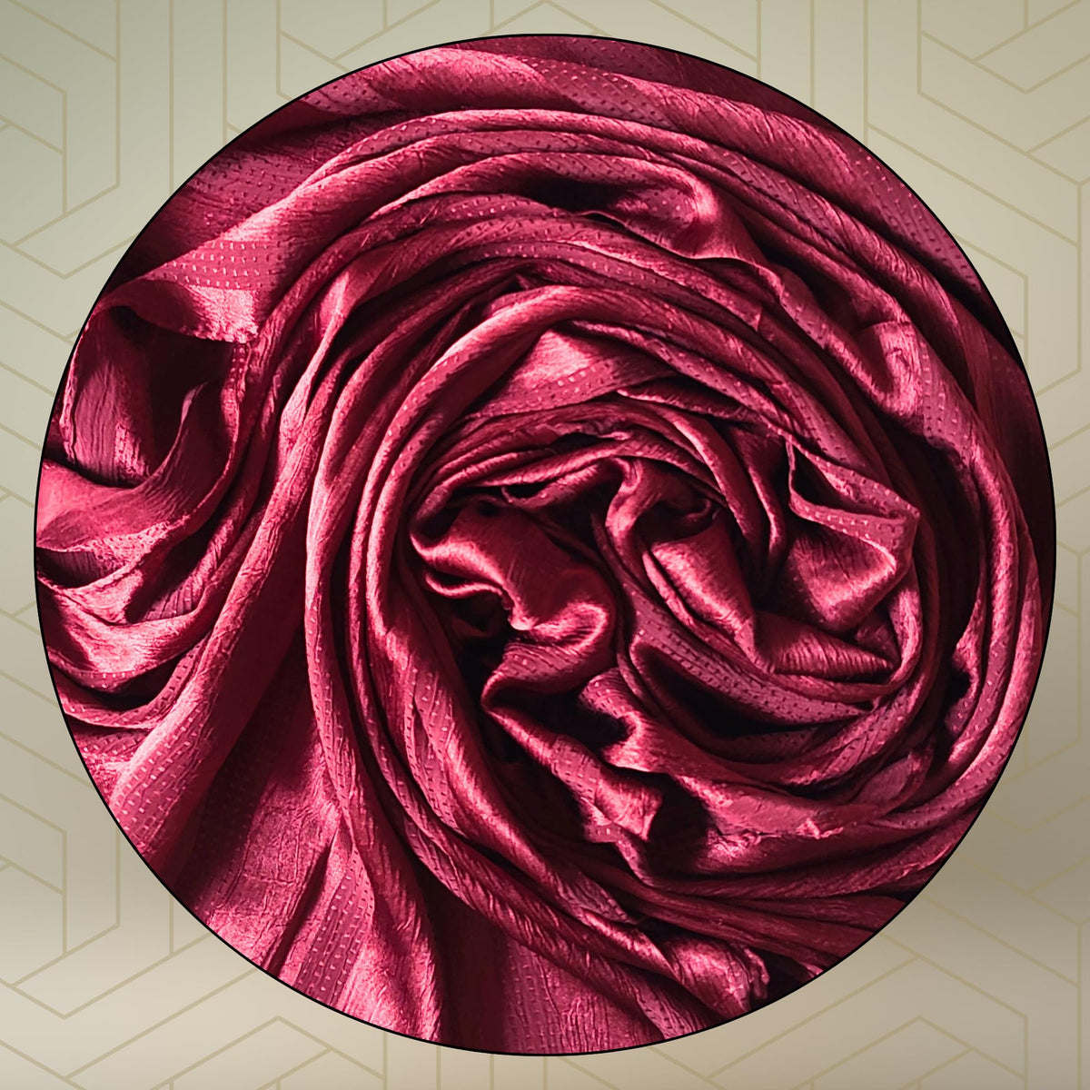 FAHABO Scarf Woman Premium Self-Woven Satin Silk Scarves | Hijab Scarf | Headscarf | Neck Scarf | Stoles | Wraps (Burnt Maroon)