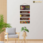 Artvibes Healthy Food Makes You Feel Good Printed Wooden Wall Hanging for Kitchen | Cafe | Restaurant | Dining Room | Quotes Decor Item | Wall Poster | Food Quotes Decoration | Gift Items(WH_6702N)