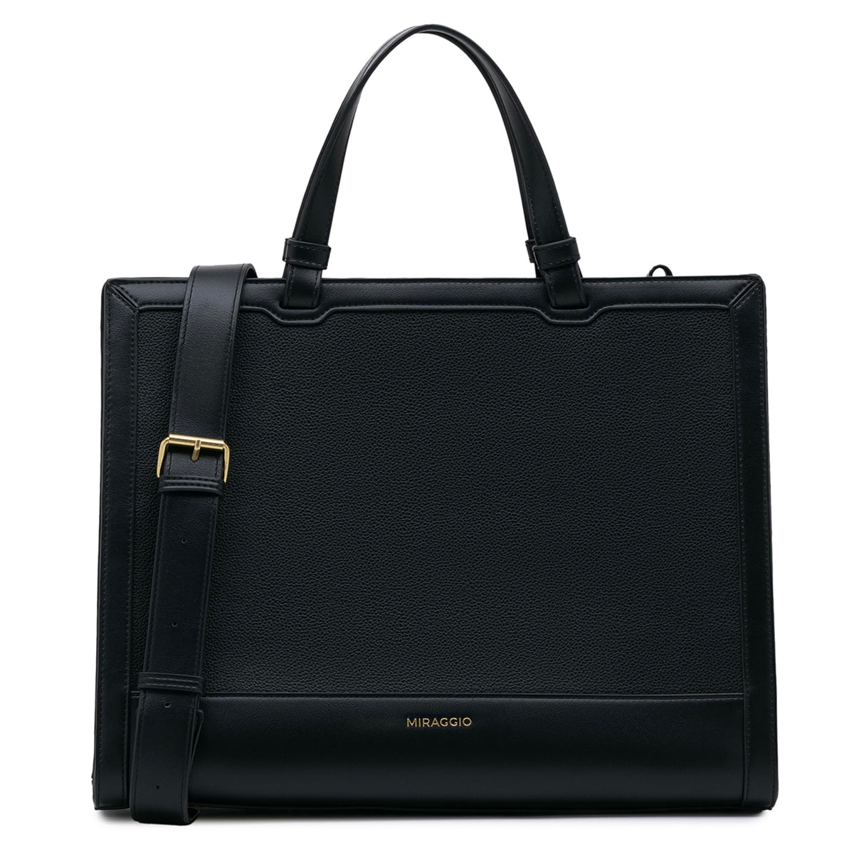 Miraggio Rebecca Tote Bag | Fits Upto 14 Inches Laptop With Adjustable & Detachable Strap | Office Tote Bag For Women Big Totes For Work & Travel (Black)