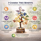 Shubhdivine 7 Chakra Crystal Tree 300 Beads Certified Natural Stones Feng Shui Bonsai Home Decor Gift Item for Positive Energy and Good Luck