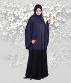 Mehar Hijab's Modest Women's Stylish Instant Sleeve Hijab Solid Polycotton Feel Good Fabric HANANA Sleeve Hijab Free Size (Navy Blue)