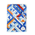Divine Casa 120 GSM Microfiber Double Dohar | Soft & Lightweight Throw Blanket | Cozy & Breathable | All-Season Comfort | 220 x 205 CM | Tessellate Pattern | Blue-Red & Orange Kafalo