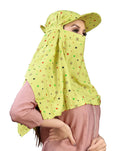 7 season's Cotton Short Scarf Cum Mask Universal Size/Usable for vehicle Driver for sunlight UV protection/White Printed Design (cap mendi, Free)