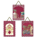 Artvibes Floral Arch And Palace Folk Art Decorative Wall Hanging Ornaments | Living Room | Office | Wall Art Painting For Hall | Graphic Artwork | Wall Art Print | Unique Gift (WH_9638N), Set of 3