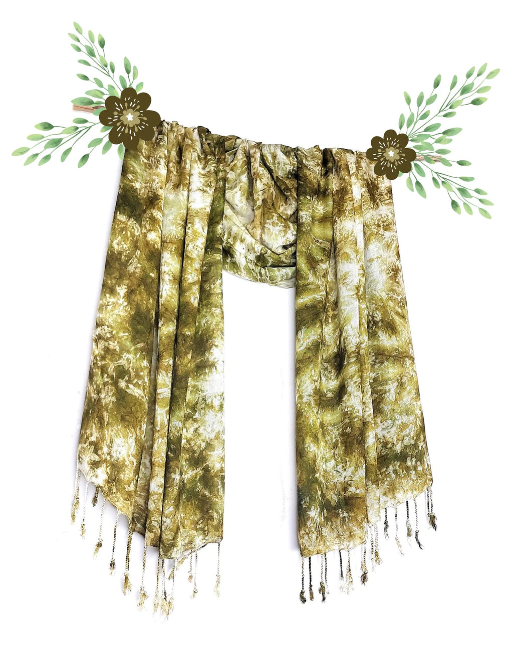 Chandwasia Rayon Shades Shibori Pattern Scarf Stole & Shawl | Soft Viscose Fabric Unisex Accessory for Men and Women | Suitable for Summer and Winter Wear