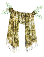 Chandwasia Rayon Shades Shibori Pattern Scarf Stole & Shawl | Soft Viscose Fabric Unisex Accessory for Men and Women | Suitable for Summer and Winter Wear