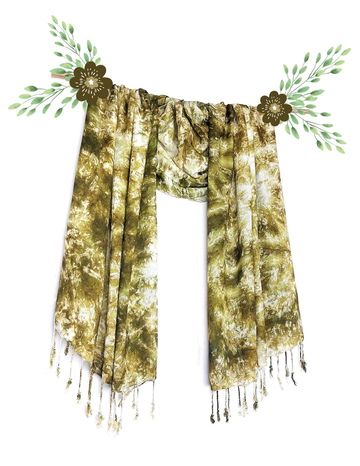Chandwasia Rayon Shades Shibori Pattern Scarf Stole & Shawl | Soft Viscose Fabric Unisex Accessory for Men and Women | Suitable for Summer and Winter Wear