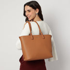Fastrack Mood Muse Laptop Tote for Women| Faux Leather Handbag With Padded 14-Inch Laptop Compartment | Spacious Interior With Multiple Pockets | Trendy Women's Handbags | Shoulder Bags For Girls