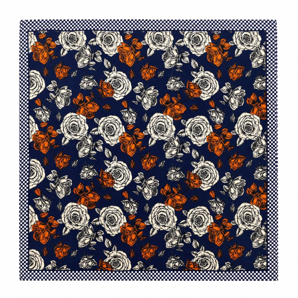 ESTA Satin silk-feel Head Scarf for Women Stylish Bandanas for Women Head Neck Stole Wrap floral Print Square Bandana Gift (27.5x27.5inch)