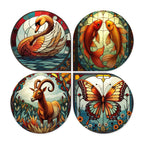 Artvibes Nature Decorative Handcrafted Mdf Wooden Wall Hanging | Bedroom Wall Hanging | Living Room Home Decor Items | Gifts For Male Female (Wh_8460N) - Set Of 4