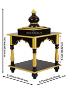 OBRAWAL Temple | Home Temple | Office Temple | Wooden Temple | Pooja Mandir for Home | Temple for Home - [LxWxH] (10x10x16, WTEM01D)