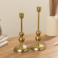 HomeShastra Suvarna Aluminium Candle Holders Set of 2 | Hammered Gold Finish | Decorative Candle Stand for Home Decor, Dining Table, Living Room & Festive Decoration | Perfect for Gifting