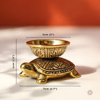 BEHOMA Handcrafted 100% Pure Brass Turtle Diya for Pooja & Home Temple