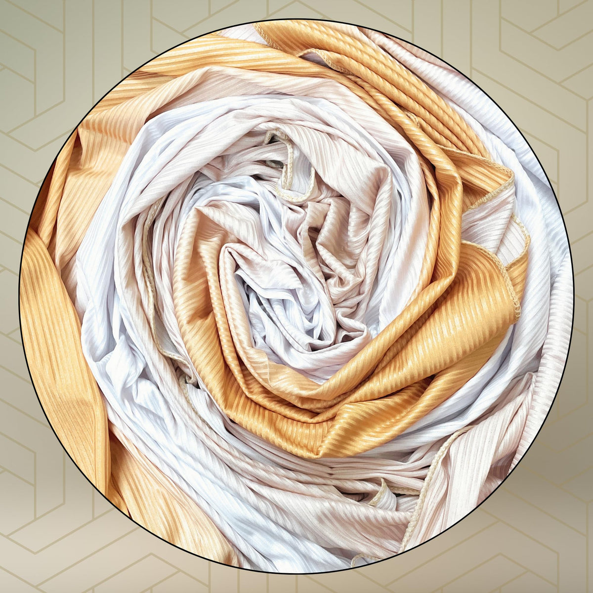 FAHABO Scarf Woman Premium Self-Woven Jersey Scarves | Hijab Scarf | Headscarf | Neck Scarf | Stoles | Wraps (Shades of Yellow)
