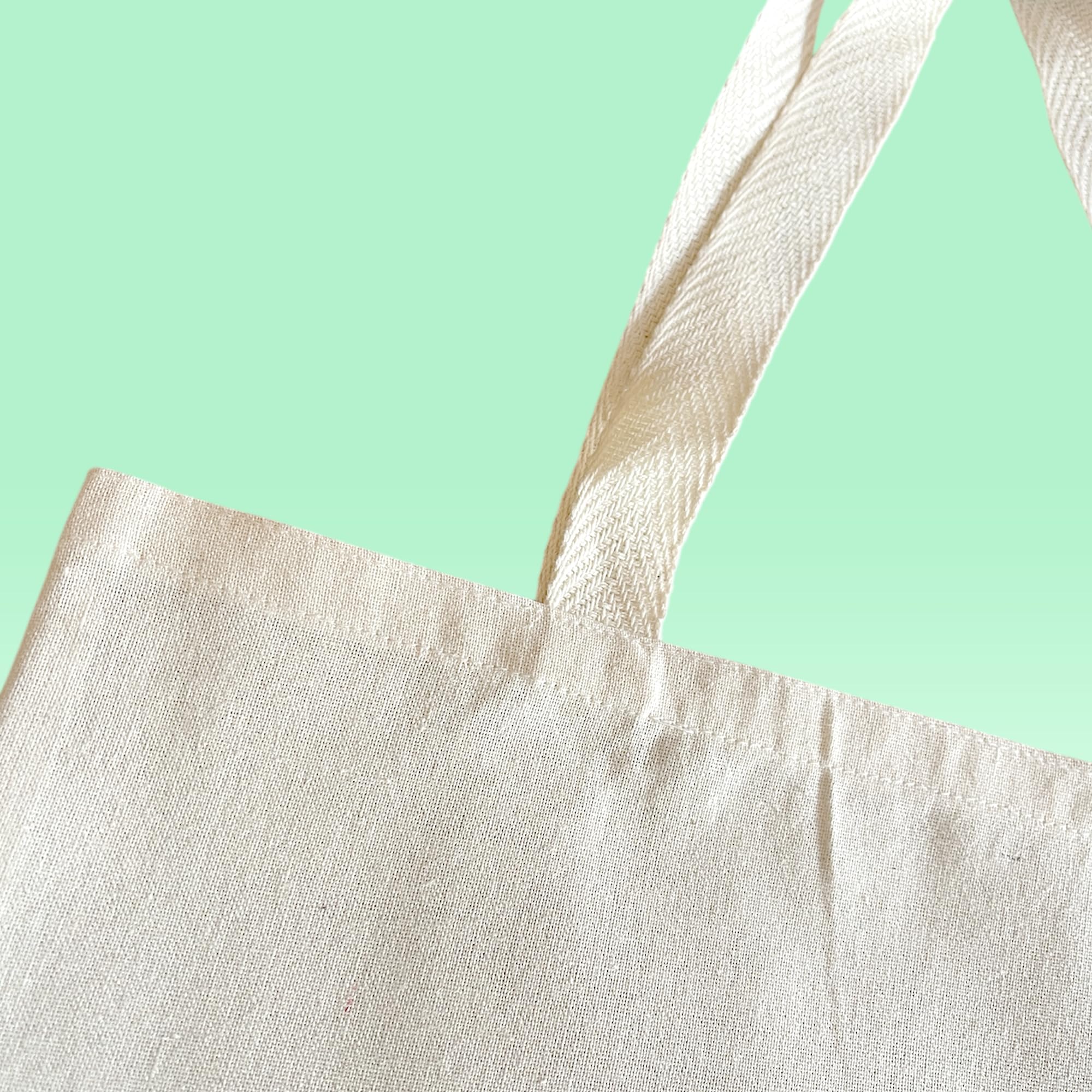 Plain Cotton Tote Bag, Natural, Reusable, for Shopping, Painting, School & Gym [Pack of 10 Bags]