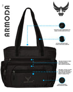 ARMODA Multipocket Women Shoulder And Shoulder Tote Bag (Black)