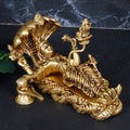 ARTVARKO Lord Ranganatha Swamy Vishnu Resting On Sheshnag Vaikunda Perumal Touching Shiva Lingam Brahma from Navel Brass Statue Gold Color 7.5 Inches