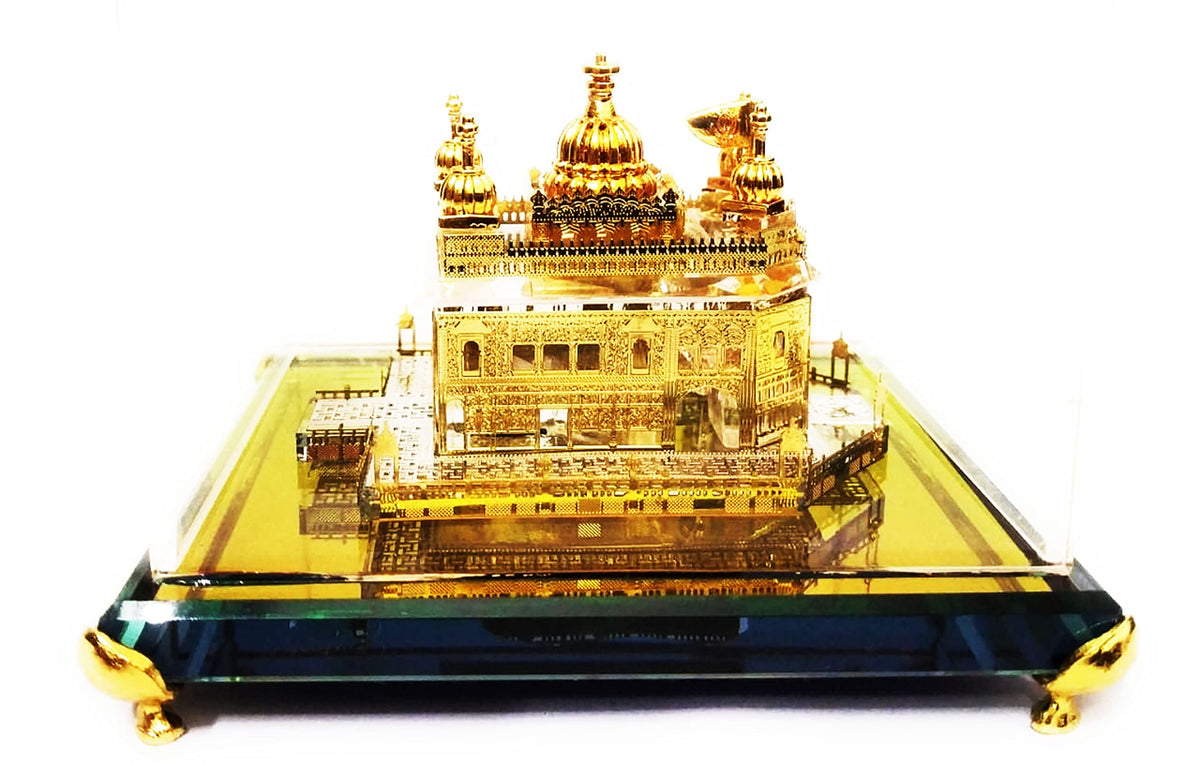 Shape-X Crystal 24K Gold Plated Rectangular Golden Temple (Small)