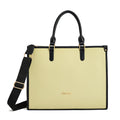 Fargo Regal Vegan Leather Tote Bag for Women | Laptop Compartment, RFID Pockets, YKK Zipper, Large Office Handbag | Shoulder Bag for College & Daily Use | Made in India (Lemon and Black)