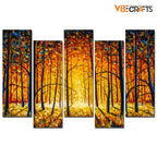VIBECRAFTS 5 Piece Premium Wall Painting For Home|Office|Living Room|Gift (PTVC5Pcs3_7504) (Multi 1)