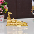 Decorative Golden Statue for Home, Office or Living Space,KridayKraft Metal Shri Ram Janam Bhumi Ayodhya Architectural Shree Ram Mandir Model Prabu Showpiece