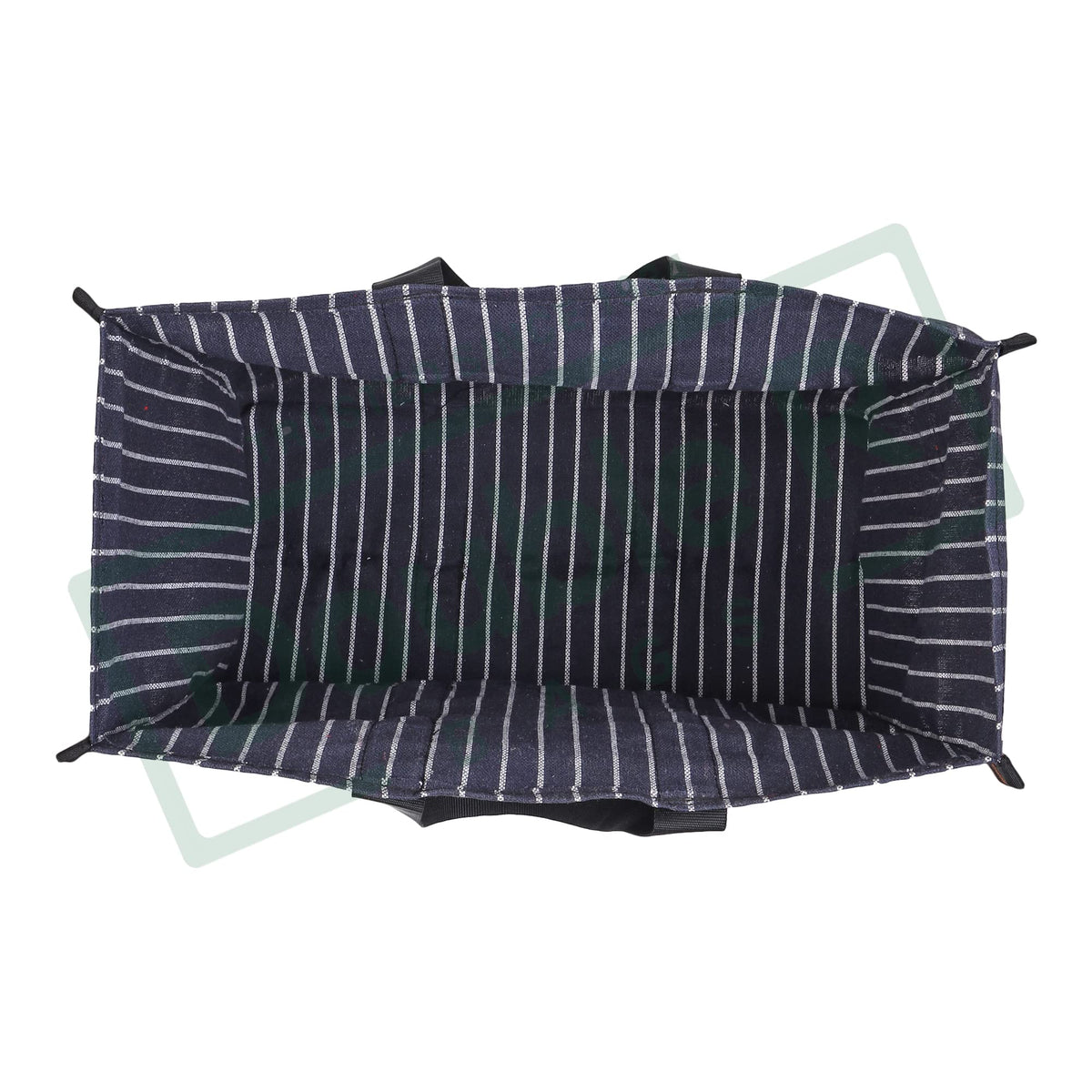 DOUBLE R BAGS Big Eco Cotton Canvas Shopping Bag | Navy Jhola Bag for Milk, Grocery, Fruits & Vegetables | Reinforced Handles | 43×21×35.5 cm | 1 Compartment Kitchen Essential (Pack of 1)