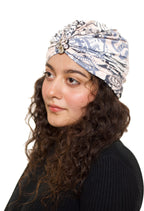 The Headscarves Beautiful Printed Bamboo Viscose Headscarf with Brooch – Stylish Chemo Headwear for Women, Hijab Head Wrap, Cancer Turban Scarf, Breathable Head Cover for Hair Loss Coral Pink