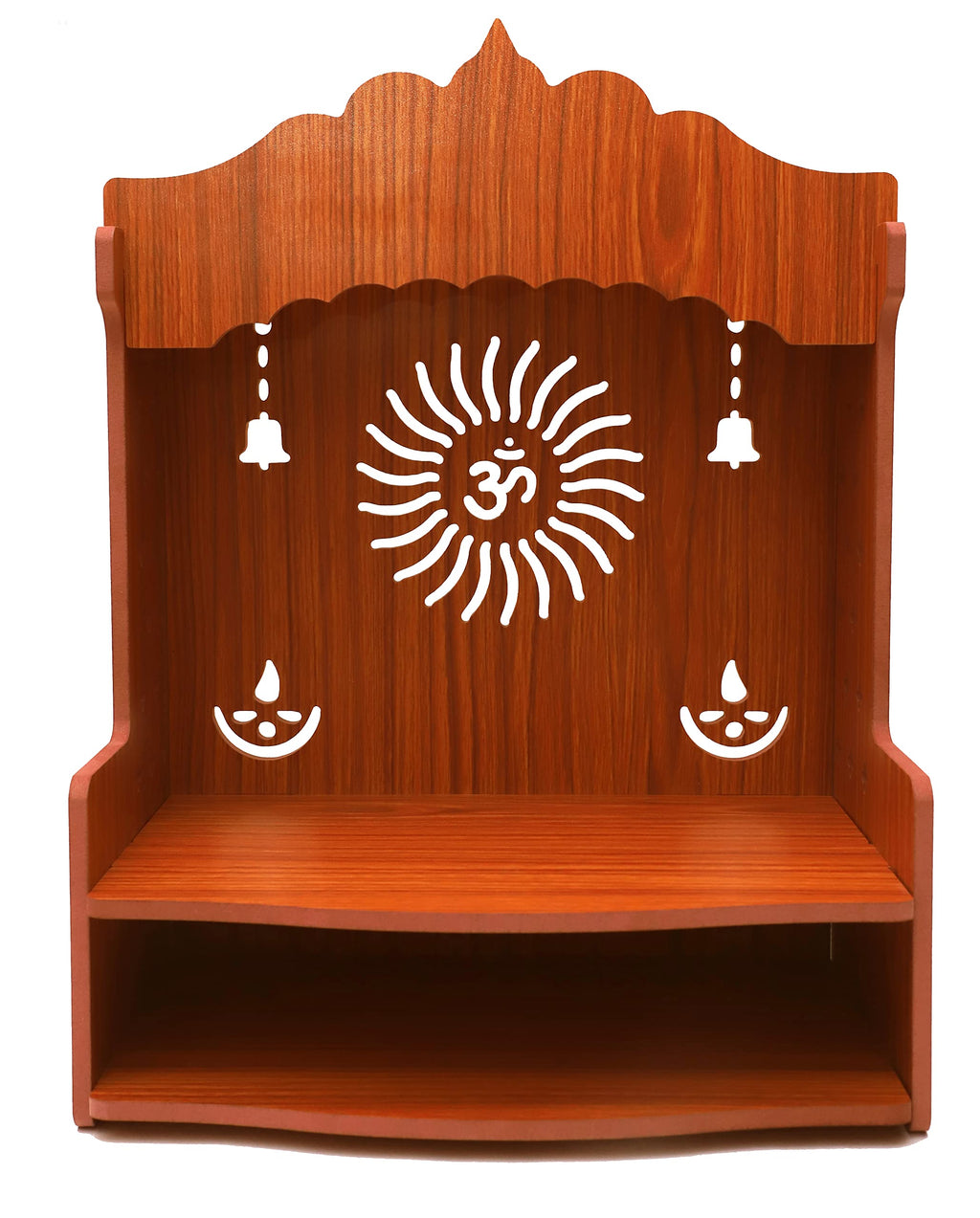 GROSSē Home Decor Beautiful Wooden Foldable Temple, Beautiful MDF Bell Wooden pooja Temple (Bell)