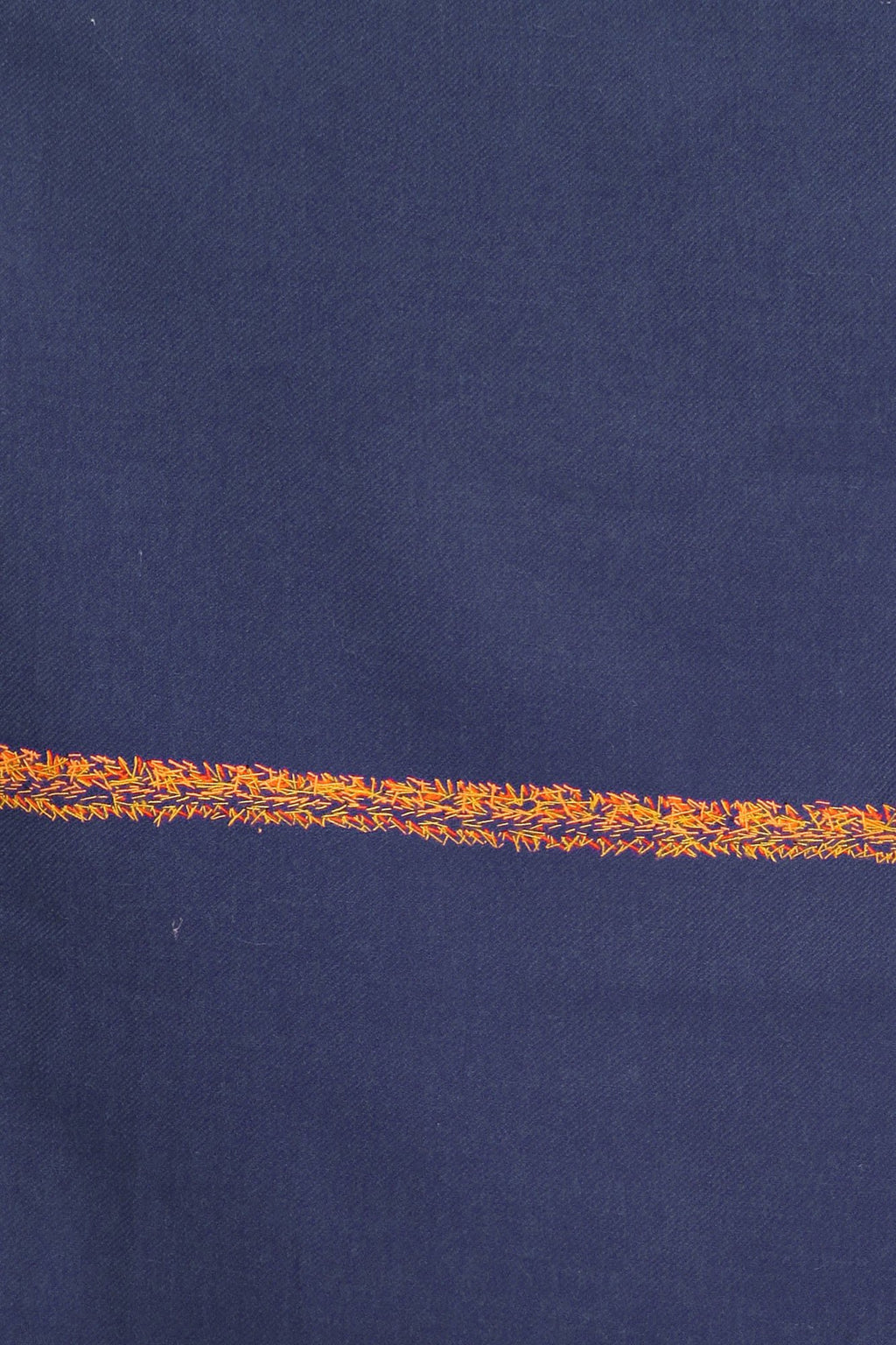 Exotic India Women's Plain Kashmiri Kingri with Sozni Hand-Embroidery on Border Pure Wool Shawl (SWJ26--twilight-blue)