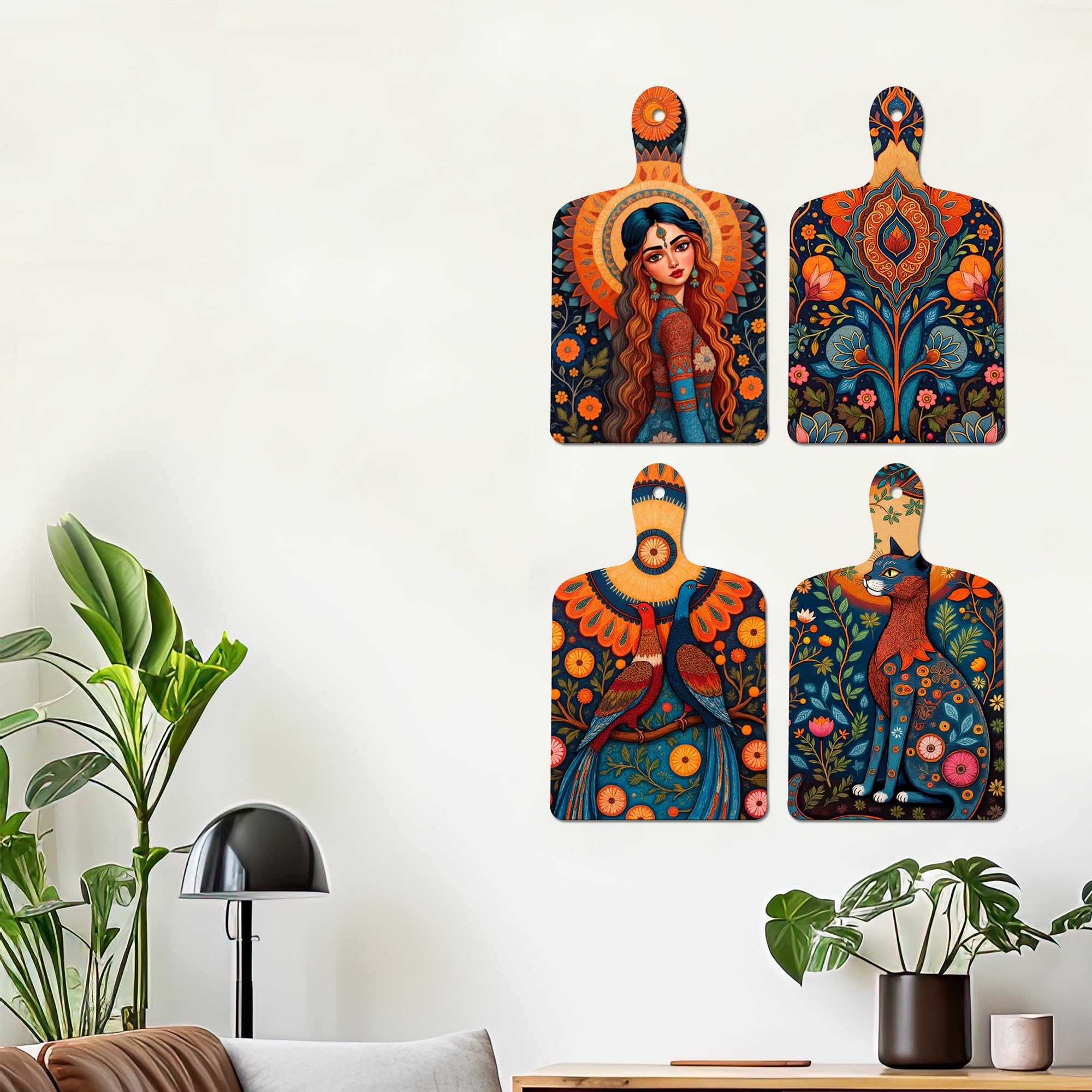 Artvibes Madhubani Art Wall Hanging Home Decorative Wall Art for Living room | Bedroom | Gifts | Wall Hanger for Decoration | Modern Decor | Artwork | Wall Sculpture | Signs & Plaques (WH_5651N)