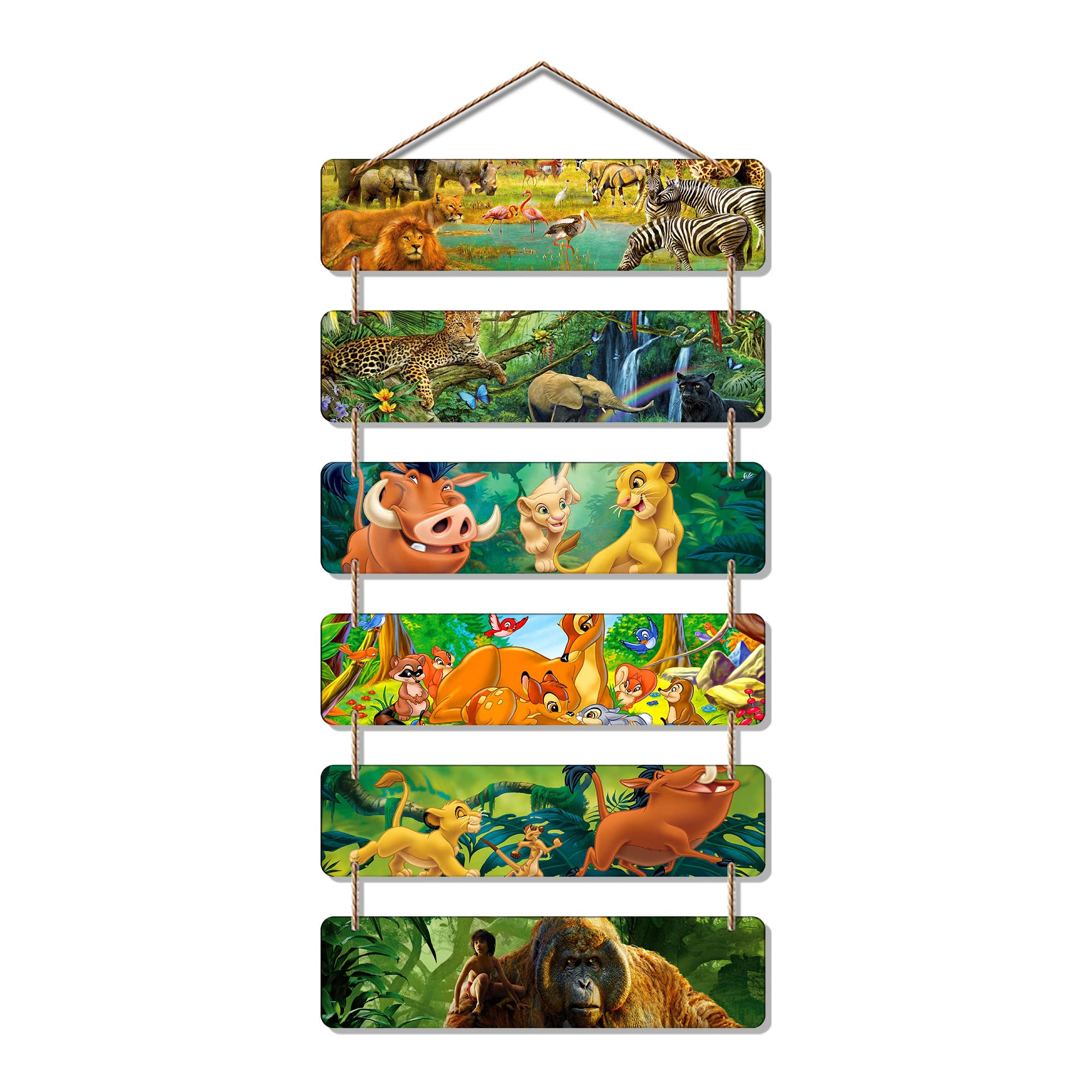 Artvibes Decorative Wall Hanging Wooden Art Decoration item for Living Room | Bedroom | Home Decor | Gifts | Quotes Decor Item | Wall Art For Hall | Mdf Wall Decoration, Set of 6 (WH_3295NR)