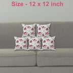 Trance Home Linen Set of 5 Premium Cotton 12x12 inch Cushion Covers for Sofa and Diwan | Small Cushion Covers – (12x12 inch | 30cmx30cm, Tashi Pink) – Set of 5