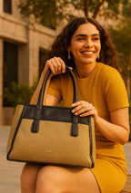 Fargo Urbane Ivory Tote Bag for Women | Large Vegan Leather Handbag with 16-Inch Laptop Compartment, RFID Pockets, Zip Closure | Stylish Office, Travel Tote | Made in India (Beige)