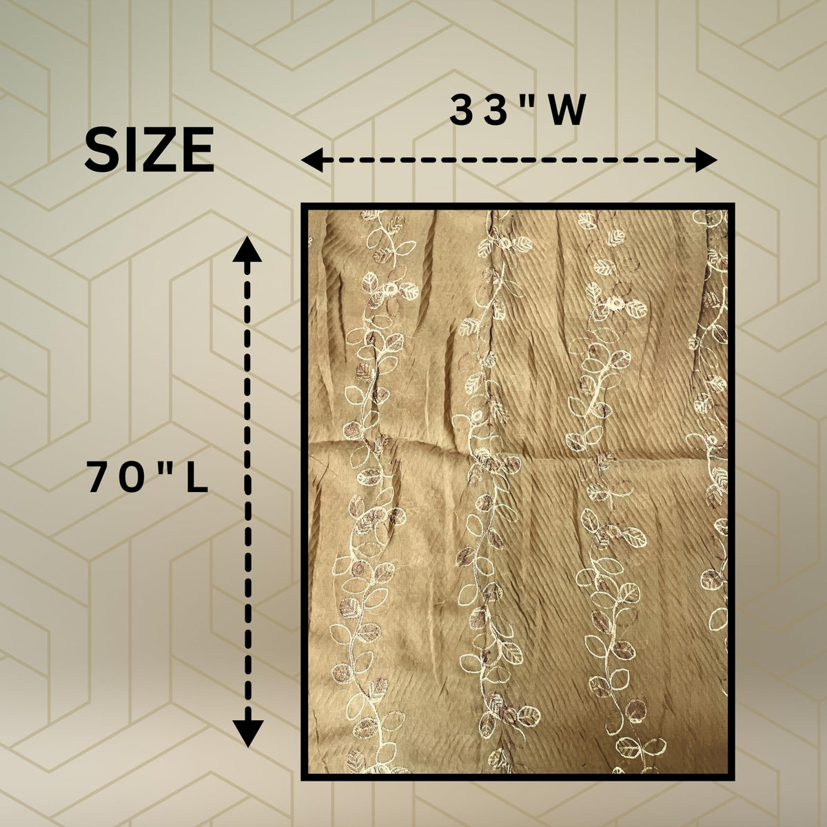 FAHABO Scarf for Women Stylish Pleated Viscose Cotton with Embroidery and Tassels | Hijab Scarf | Stole | Soft, Lightweight, and Latest Scarves | 72 x 33 Inches (Toffee Brown)