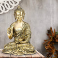 ARTVARKO Brass Gautam Buddha Life Story Statue Tibetan Buddhist Blessing Buddha Blessing Face Murti for Home Décor (12 Inches)