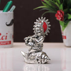 KridayKraft Lord Krishna On Shankh Metal Statue Bal Laddu Gopal Murti Playing Flute Decorative Showpiece for Pooja Room Home Office Decor Religious Idol Figurine for Study Table & Gifting Purpose