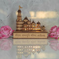 LASER ART Ram Mandir Ayodhya Model with Light and Power Adapter 3D Replica Wooden MDF Craftsmanship, Authentic Design, with Protective Outer Box - Ideal for Home Temple, Home Decor & Gifts
