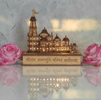 LASER ART Ram Mandir Ayodhya Model with Light and Power Adapter 3D Replica Wooden MDF Craftsmanship, Authentic Design, with Protective Outer Box - Ideal for Home Temple, Home Decor & Gifts