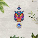 Artvibes Owl and Evil Eye MDF Wood Wall Hanger Ornaments For Vastu For Home Decoration | Livingroom | Spiritual Decor Items | Wall Illustrations | Ethnic Wall Decor | Wall Art Print (WH_8507N)